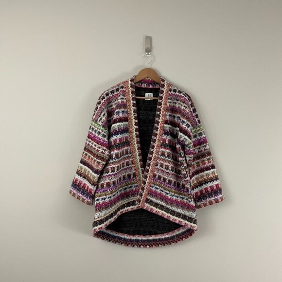 Anthropologie DRA Yoko Rainbow Knit Kimono Jacket Size Small - Picture 1 of 6